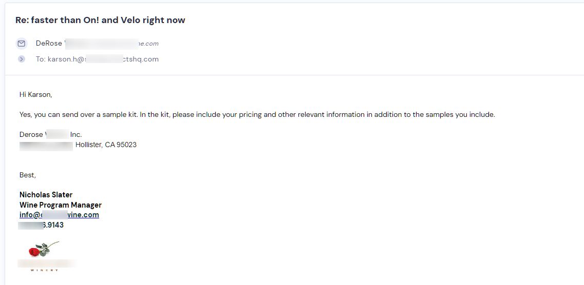Retailer reply from Sesh Products